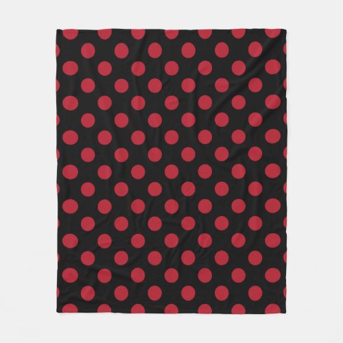 Red and black polka dots fleece blanket