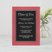Red and Black Polka Dots Graduation Announcement (Standing Front)