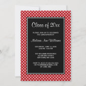 Red and Black Polka Dots Graduation Announcement (Front)