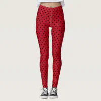 Red and Black Polka Dot Women's Leggings. Women's Fashion Polka Dot Leggings.  Polka Dot Leggings for Women. Red and Black Leggings. -  Ireland