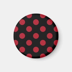 Red and black polka dots magnet