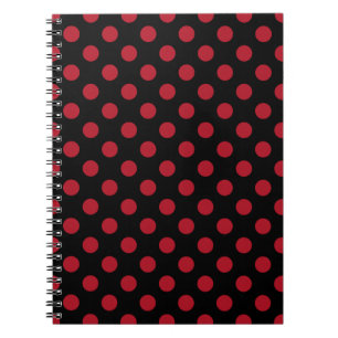 Red and black polka dots notebook