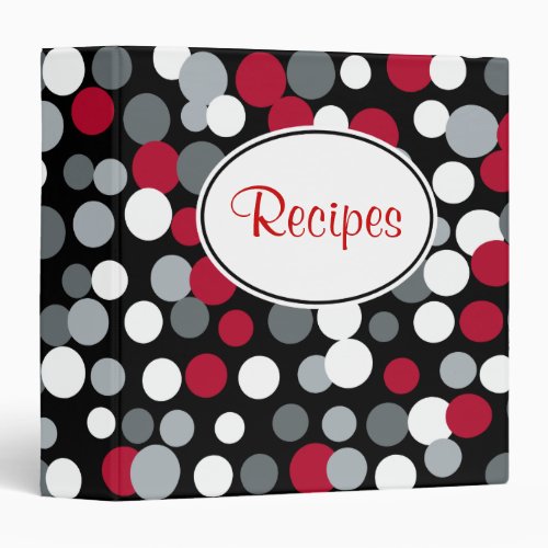 Red and Black Polka Dots Recipe Binder