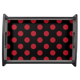 Red and black polka dots serving tray
