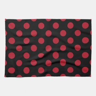 Red and black polka dots towel