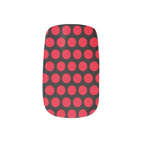 Red And Black Polka Dots Trendy  Minx Nail Art