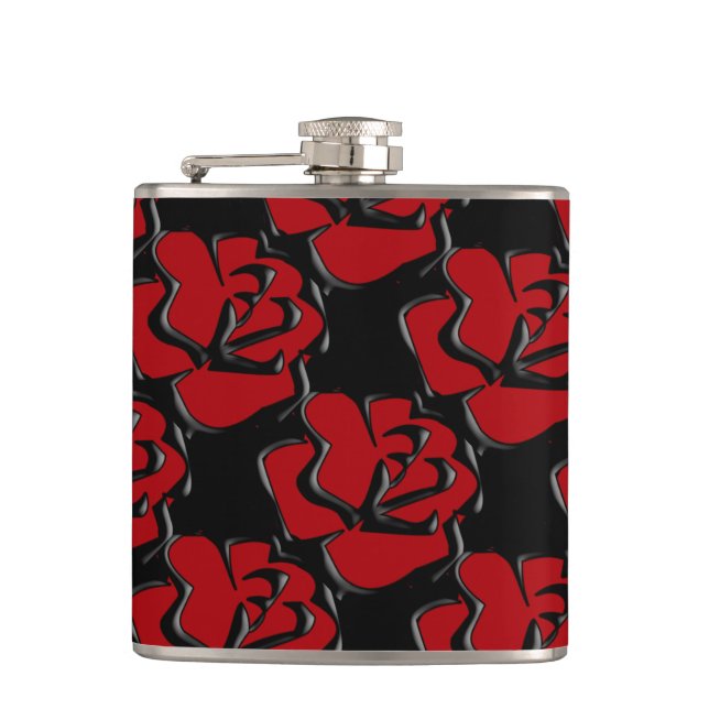Red and Black Pop Art Flask (Front)