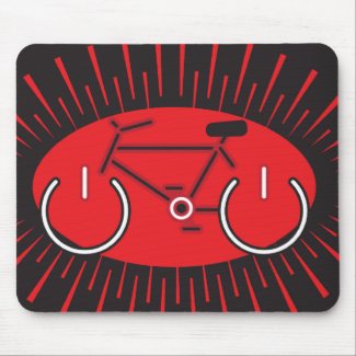 Red and Black Power Bike Mouse Pad