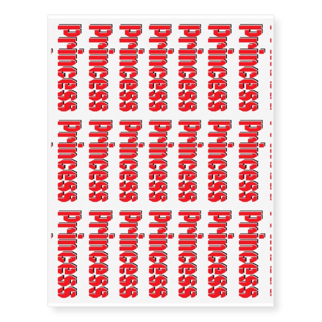 Red and black princess tattoos (Front)