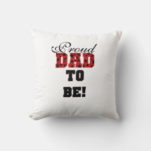 Red and Black Proud Dad to Be Gifts Throw Pillow