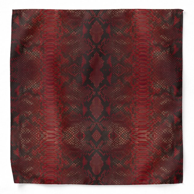Red and Black Python Print Bandana (Front)