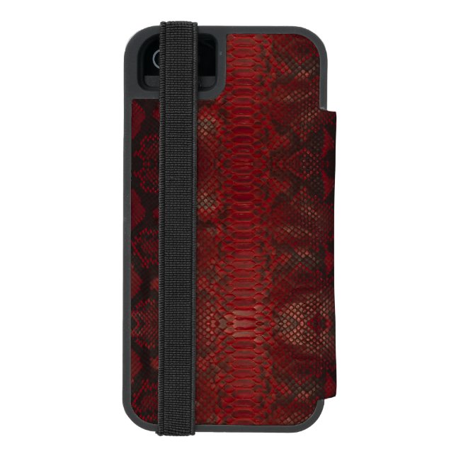 Red and Black Python Print Incipio iPhone Wallet Case (Folio Back)