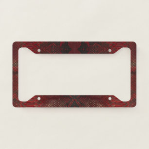 Red and Black Python Print License Plate Frame