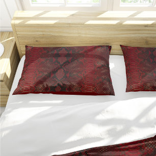 Red and Black Python Print Pillow Case