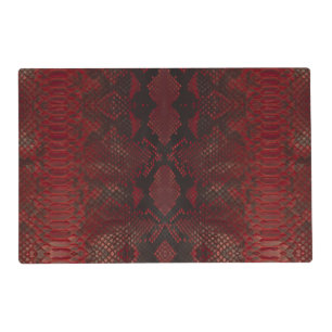 Red and Black Python Print Placemat