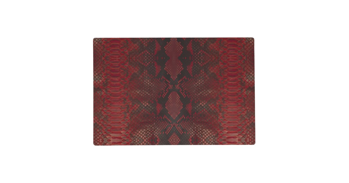 Red and Black Python Print Placemat | Zazzle