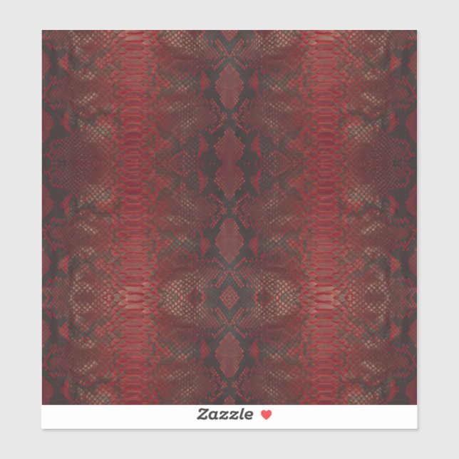 Red and Black Python Print Sticker (Sheet)