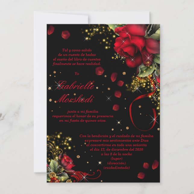 Red and black Quince Invitation (Front)
