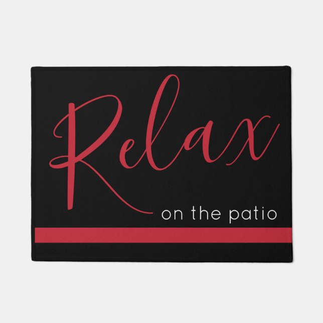 Red and Black Relax on the Patio Rug (Front)
