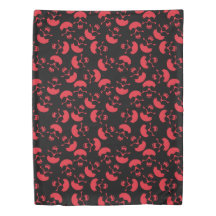 Red and Black Repeating Motif | Skull Pattern
