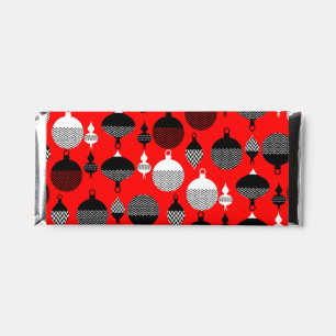 Red And Black Retro Christmas Decorative Ball Hershey Bar Favors