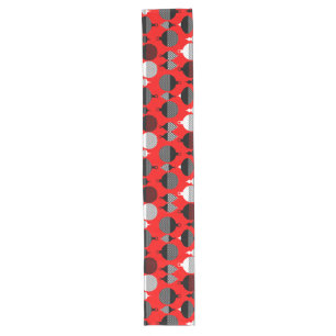Red And Black Retro Christmas Decorative Ball Long Table Runner