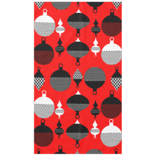 Red And Black Retro Christmas Decorative Ball Tablecloth