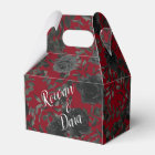 Red and Black Rose Gothic Wedding Favor Box