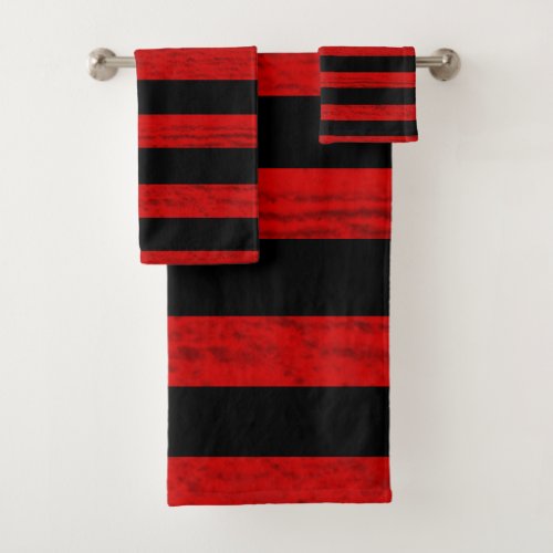 RED AND BLACK SAMER BRASIL BATH TOWEL SET