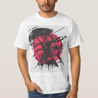 Red and Black Samurai  T-Shirt