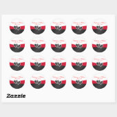 Red and Black Satin Pleats 1.5" Round Sticker (Sheet)