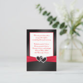 Red and Black Satin Pleats Reception Card (Standing Front)
