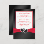 Red and Black Satin Pleats Reception Card (Front/Back)