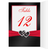 Red and Black Satin Pleats Table Number Card (Inside (Left))