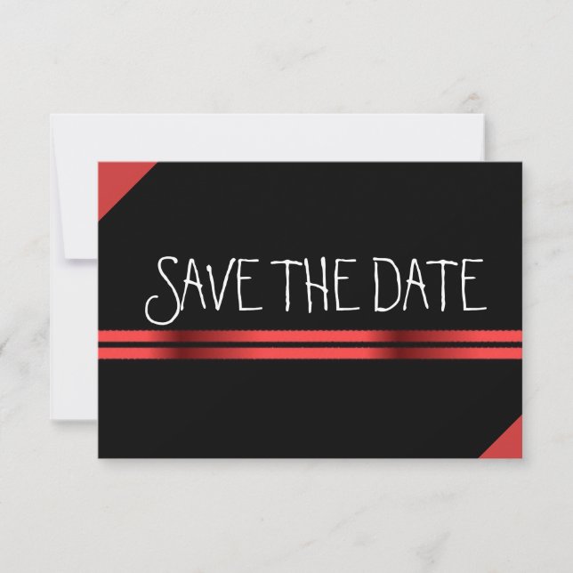 Red and Black Save the Date (Front)