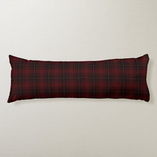 Red And Black Scottish Tartan Plaid Pattern Body Pillow (Front)