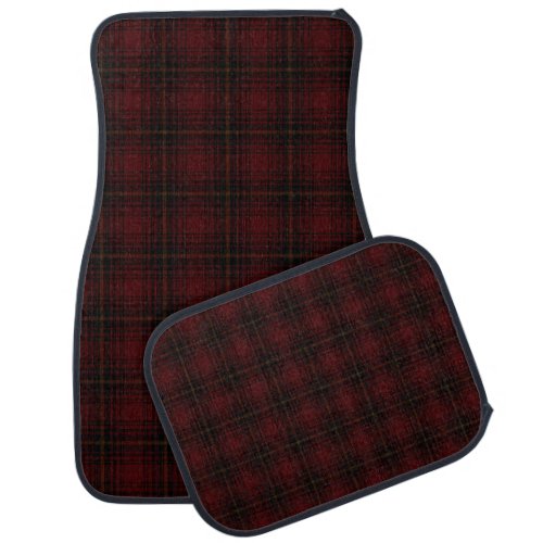 Red And Black Scottish Tartan Plaid Pattern Car Floor Mat