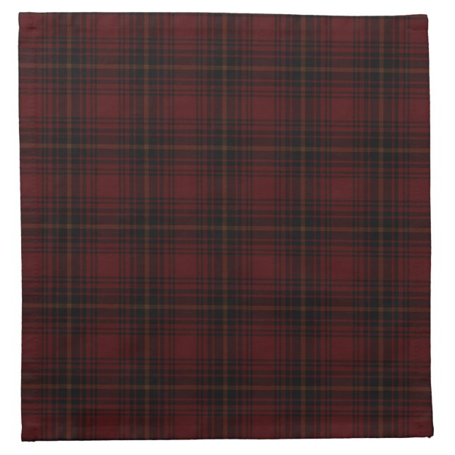 Red And Black Scottish Tartan Plaid Pattern Cloth Napkin (Front)