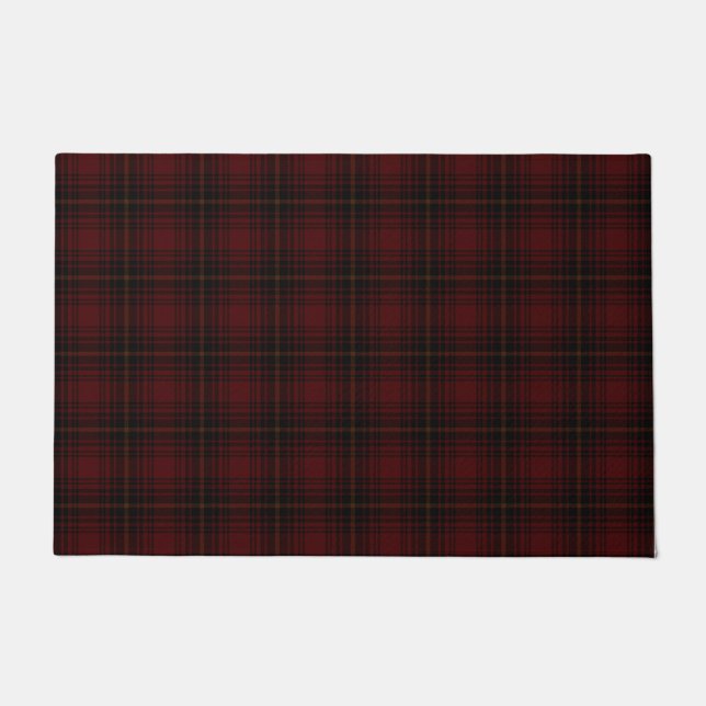 Red And Black Scottish Tartan Plaid Pattern Doormat (Front)