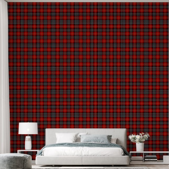 Red and Black Scottish Tartan Plaid Wallpaper (Bedroom)