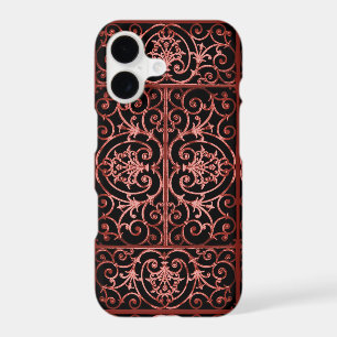 Red and black scrollwork pattern iPhone 17 case