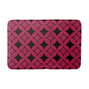 Red and black shippo bathroom mat