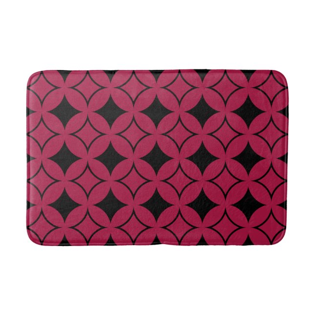 Red and black shippo bathroom mat (Front)