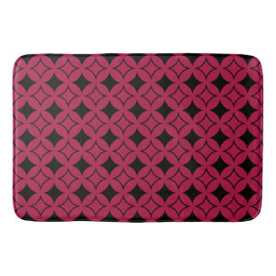 Red and black shippo bathroom mat