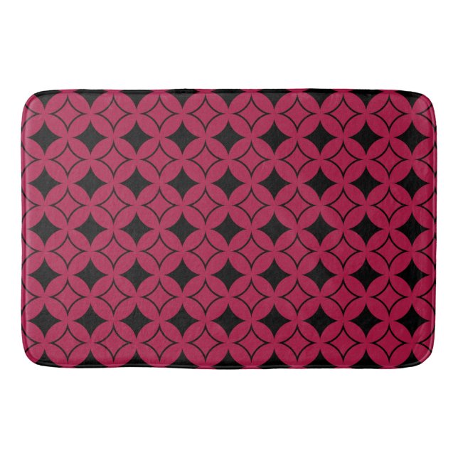 Red and black shippo bathroom mat (Front)