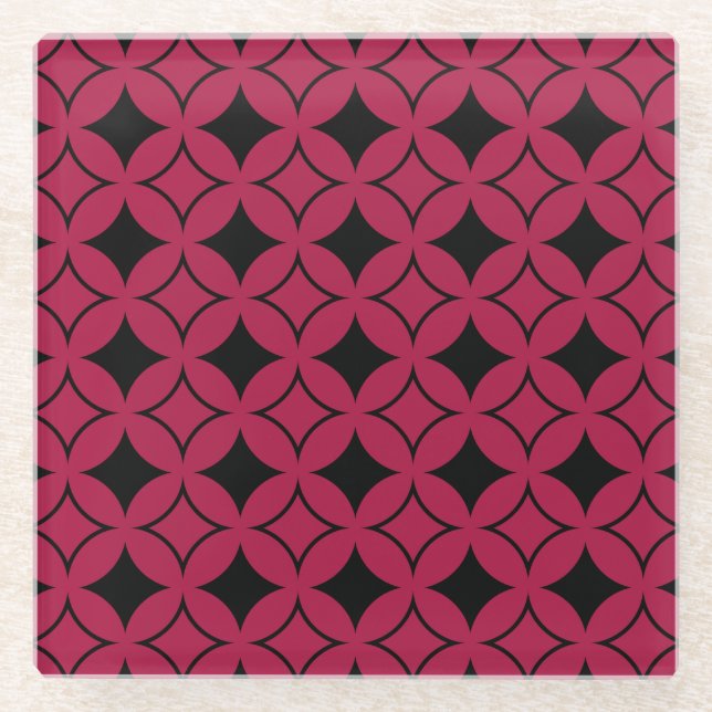 Red and black shippo glass coaster (Front)