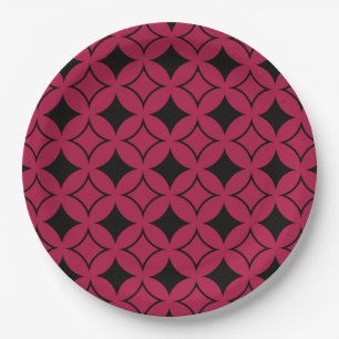 Red and black shippo paper plates