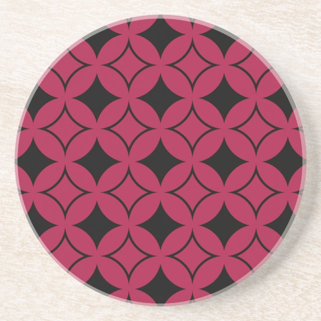 Red and black shippo sandstone coaster (Front)