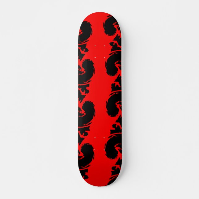 RED and BLACK Skateboard Deck (Front)