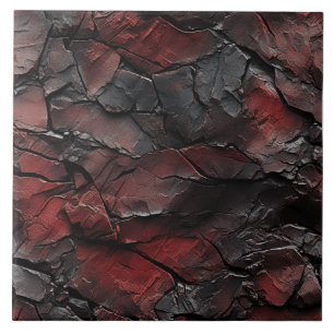 Red and Black Slate Effect Pattern Ceramic Tile